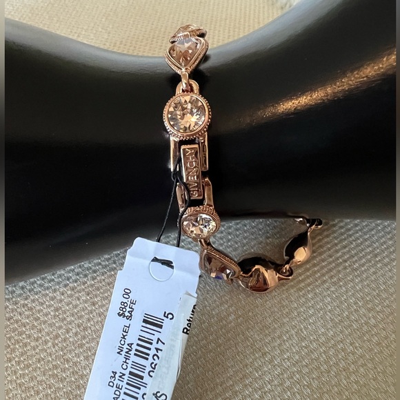 Elegant Givenchy Rose Gold 2-Toned Crystal Bracelet - Picture 3 of 9